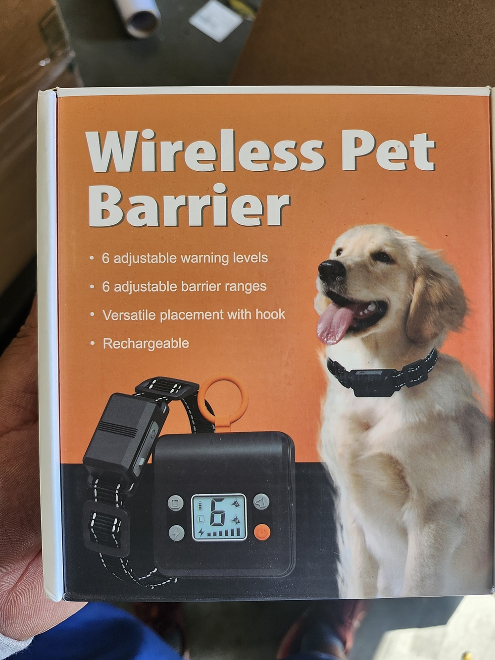 Wireless Pet Barrier Rechargeable Dog Collar Receiver – Black